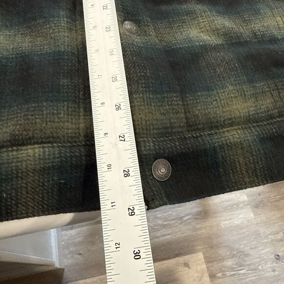 LEVIS A60300003 PLAID GREEN XLARGE SHERPA RELAXED TRUCKER JACKET MENS NWT NEW - Picture 11 of 11
